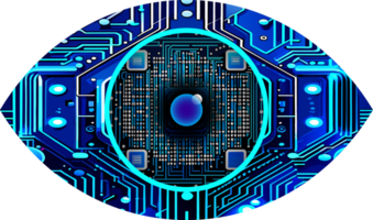 Blue eye cyber circuit future technology concept background png