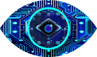 Blue eye cyber circuit future technology concept background png