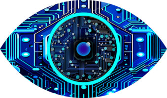 Blue eye cyber circuit future technology concept background png