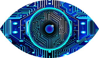 Blue eye cyber circuit future technology concept background png