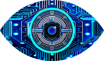 Blue eye cyber circuit future technology concept background png