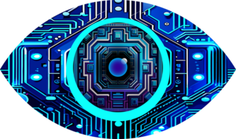 Blue eye cyber circuit future technology concept background png