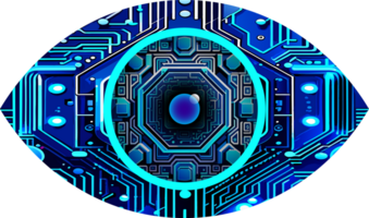 Blue eye cyber circuit future technology concept background png