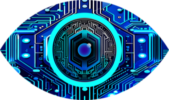 Blue eye cyber circuit future technology concept background png