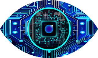 fond de concept de technologie future cyber circuit oeil bleu png