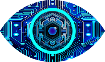 Blue eye cyber circuit future technology concept background png