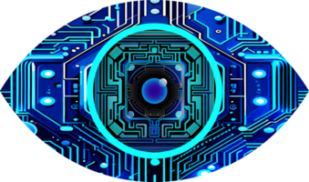 fond de concept de technologie future cyber circuit oeil bleu png