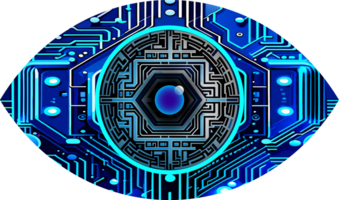 Blue eye cyber circuit future technology concept background png