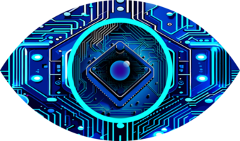 Blue eye cyber circuit future technology concept background png