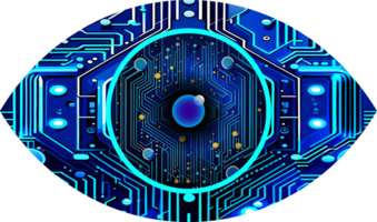 fond de concept de technologie future cyber circuit oeil bleu png