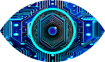 Blue eye cyber circuit future technology concept background png