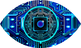 Blue eye cyber circuit future technology concept background png