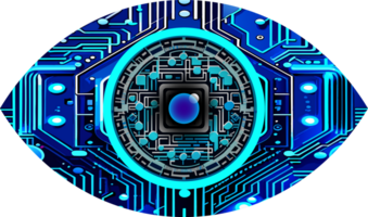 eye cyber circuit future technology concept background png