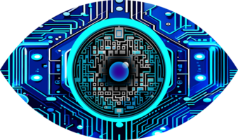 Hintergrund des zukünftigen Technologiekonzepts der Augen-Cyber-Schaltung png
