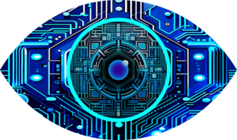 Fondo de concepto de tecnología futura de circuito cibernético de ojo png