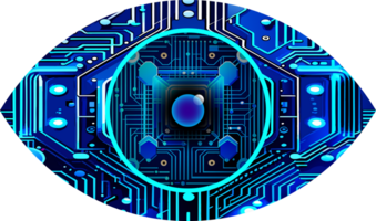 fond de concept de technologie future cyber circuit oeil bleu png