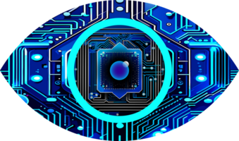 fond de concept de technologie future cyber circuit oeil bleu png