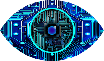 Blue eye cyber circuit future technology concept background png