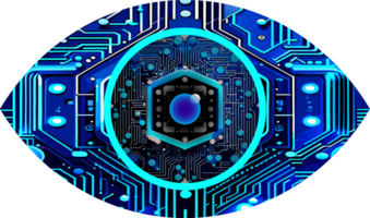 Blue eye cyber circuit future technology concept background png