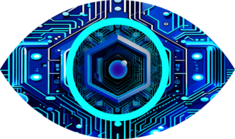 Blue eye cyber circuit future technology concept background png