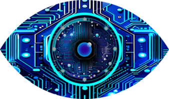 fond de concept de technologie future cyber circuit oeil bleu png