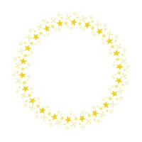 Vector golden circle frame from star shape isolated on white