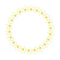 Vector golden circle frame from star shape isolated on white