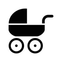 vector bebé carro negro icono niño paseante símbolo