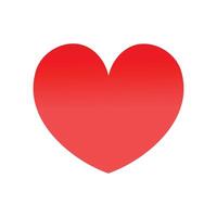 Vector heart symbol in red color isolated on white background