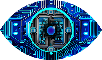 Blue eye cyber circuit future technology concept background png