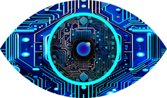 Blue eye cyber circuit future technology concept background png