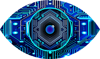 Blue eye cyber circuit future technology concept background png