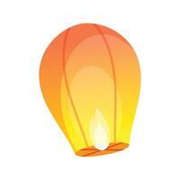 Orange floating lantern icon cartoon of orange floating lantern vector