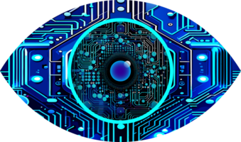 Blue eye cyber circuit future technology concept background png