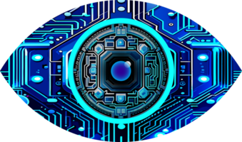 fond de concept de technologie future cyber circuit oeil bleu png