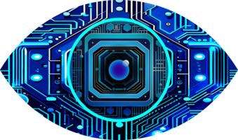 Blue eye cyber circuit future technology concept background png