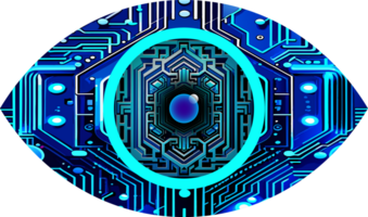 fond de concept de technologie future cyber circuit oeil bleu png