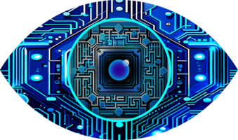 Blue eye cyber circuit future technology concept background png