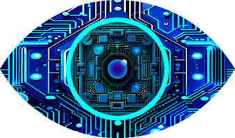 Blue eye cyber circuit future technology concept background png