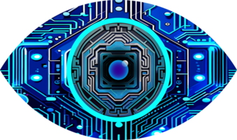 fond de concept de technologie future cyber circuit oeil bleu png