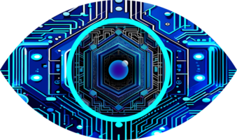 Blue eye cyber circuit future technology concept background png