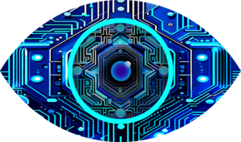 fond de concept de technologie future cyber circuit oeil bleu png