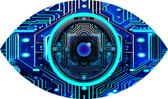 Blue eye cyber circuit future technology concept background png