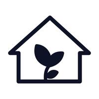 Vector eco house on white background