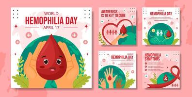 Hemophilia Day Social Media Post Flat Cartoon Hand Drawn Templates Background Illustration vector