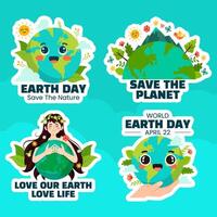 Earth Day Label Flat Cartoon Hand Drawn Templates Background Illustration vector