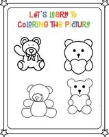 drawing vector image cute four bear