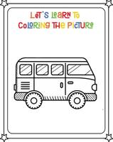 drawing vector image public transport car