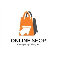 Shopping bag icon for online shop business logo vector