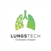 Human lungs logo designs template lungs technology logo design vector